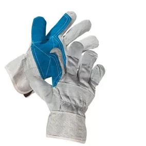 A Fridrich&Fridrich HS-01-003-as számú kombinált munkavédelmi kesztyű a hasított marhabőr és a textil előnyeit egyesítve egyszerre nyújt védelmet a kis és közepes mechanikai kockázatok, a hideg ellen,
