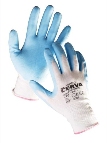 cerva 01080009 vireo nylon nitril mártott kesztyű 7