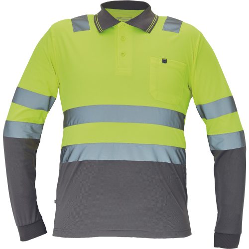 Cerva LEON HV póló hosszú ujjú 5XL HV Sárga/Szürke