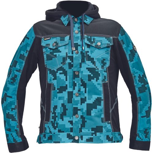 Cerva 03510006 NEURUM CAMOUFLAGE kabát kapucnival (kék, 46) 46