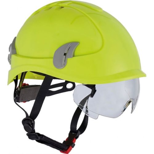A mechanikai erőbehatásoktól óvó Alpinworker munkavédelmi sisak kialakítása lehetővé teszi a látómező illesztését is.