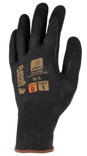 Ganteline Claw cut d 700, wet,18g,tenyerén dupla mártás latex+sandy 8 Fekete