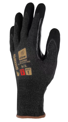 Ganteline Claw cut f 500,oil,21g,tenyerén dupla mártás nitril+sandy 8 Fekete