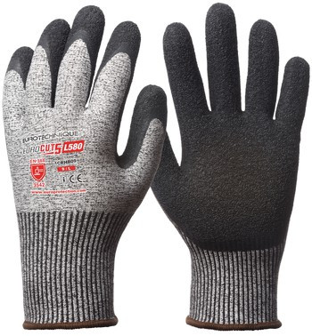 Euro Protection 1CRHB EUROCUT 5 SZÜRKE VÁGÁSBIZT.TENYERÉN FEKETE KREPP LATEX (szürke, 6) 6
