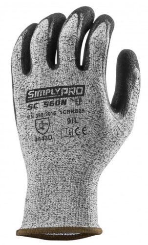 COVERGUARD 1CRNB SC560N vág.biz. kesztyű tenyerén dupla fekete nitril (szürke, 8) 8
