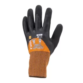 COVERGUARD 1CUXD0 EUROCUT L400 ökölcsontig mártott latex vágásbiztos kesztyű (fekete/narancs, 8) 8
