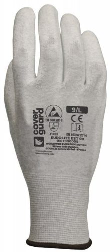 COVERGUARD 1EST900 EST90 Eurolite tenyéren PU mártott kesztyű (szürke, 6) 6