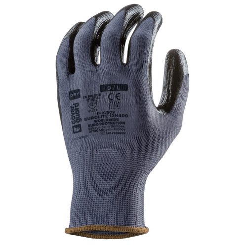COVERGUARD 1NICB Eurolite 13n400 szürke/fekete nitril kesztyű (szürke, 11) 11