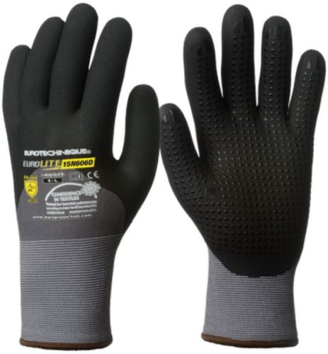 Euro Protection / Eurotechnique 1NIDG EUROLITE 15N606D védőkesztyű (szürke/fekete, 6) 6