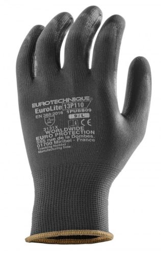 COVERGUARD 1PUB Eurolite 13p110 fekete precíziós pes kesztyű 6