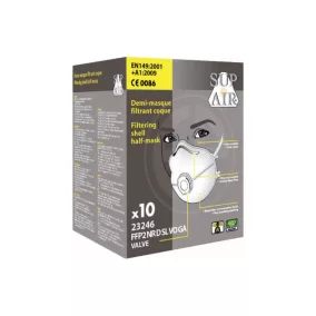 euro-protection 23246 supair ffp2sl nr d vo-ga aktívszenes - 10db csomag 10 db fehér