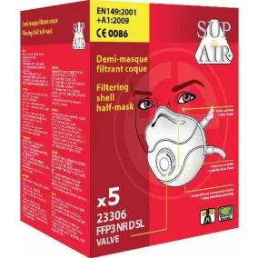 euro-protection 23306 supair ffp3sl nr d szelepes csésze formájú pormaszk 5 db