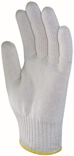 Kötött vékony fehér abralon/nylon kesztyű