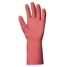 A háztartási gumikesztyű érdesített tenyérrésze biztosítja a megfelelő fogáserősséget, ezáltal a balesetmegelőzésben is támogatja viselőjét.