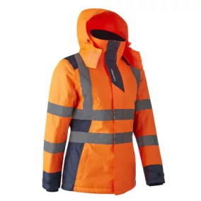 Ganteline HORA FLUO NARANCS/SÖTÉTKÉK NŐI TÉLIKABÁT 2XL Láthatósági narancssárga