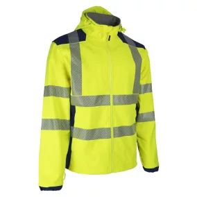 Ganteline NEBULO FLUO SÁRGA/SÖTÉTKÉK SOFTSHELL KABÁT 4XL Láthatósági sárga