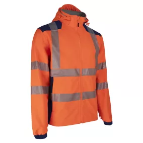 Ganteline NEBULO FLUO NARANCS/SÖTÉTKÉK SOFTSHELL KABÁT 4XL Láthatósági narancssárga