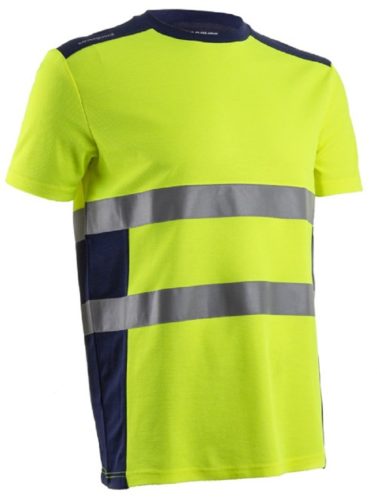 COVERGUARD 5NEK Nekki - HI-VIZ fluo rövid ujjú póló (sárga/tengerészkék, S) S