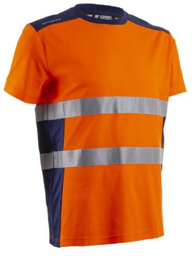 COVERGUARD 5NEK Nekki - HI-VIZ fluo rövid ujjú póló (narancs/tengerészkék, S) S