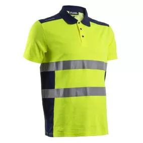 COVERGUARD 5OKI Oki rövid ujjú galléros póló HV (sárga/tengerészkék, S) S