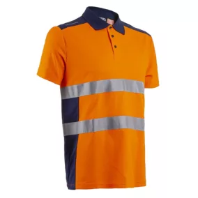 COVERGUARD 5OKI Oki rövid ujjú galléros póló HV (narancs/tengerészkék, 3XL) 3XL