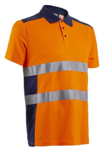 COVERGUARD 5OKI Oki rövid ujjú galléros póló HV (narancs/tengerészkék, S) S