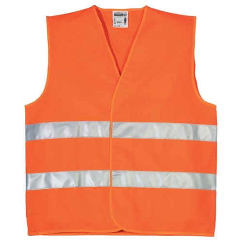 A jól szellőző, poliészter alapanyagú Fluo jól láthatósági mellény kivitelezése és szabása praktikus, hogy minden időjárás esetében kényelmesen hordható legyen a ruházat felett.