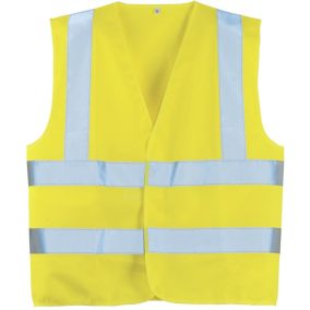 Jólláthatósági mellény vízszintes csíkkal