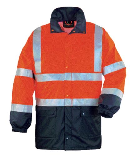 Euro Protection 70310-333 Fluo sárga/kék pu esőkabát (HV narancssárga, L) L