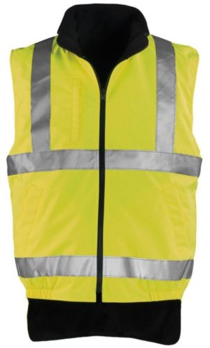 Euro Protection 70500-14 Fluo bélelt mellény (HV sárga/fekete, XXL) XXL