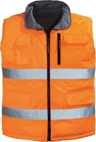 Euro Protection 7HWG Fluo narancs kifordítható mellény (HV narancs/szürke, M) M