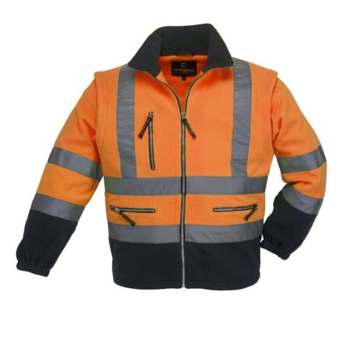 Euro Protection 7PST Fluo pulóver levehető ujjú narancs (HV narancs/kék, S) S