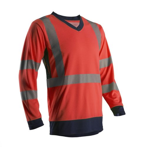 COVERGUARD 7SUN Suno HI-VIZ hosszú ujjú póló (piros, S) S