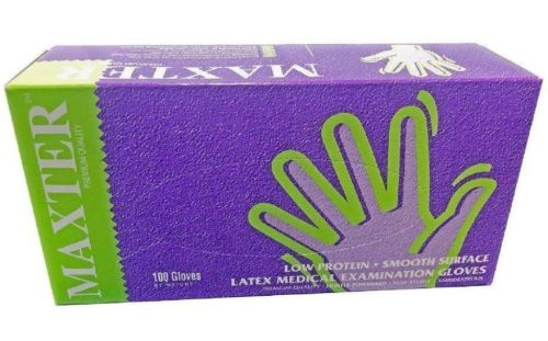 maxter 9201 latex kesztyű enyhén púderozott s -100 db fehér