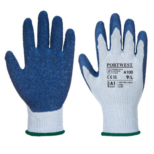 portwest a100 mártott latex kesztyű s szürke kék