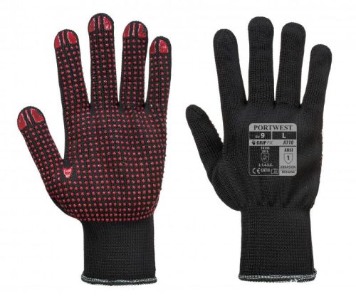 Portwest A110 A110 - Nylon PVC pontozott kesztyű 8/M