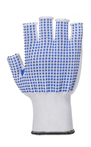 Portwest A114 A114 - Ujjatlan polkadot kesztyű (fehér/kék, 9/L) 9/L