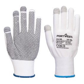 Portwest A118 Grip 13 PVC pöttyös érintőképernyős kesztyű (12 pár) XXL