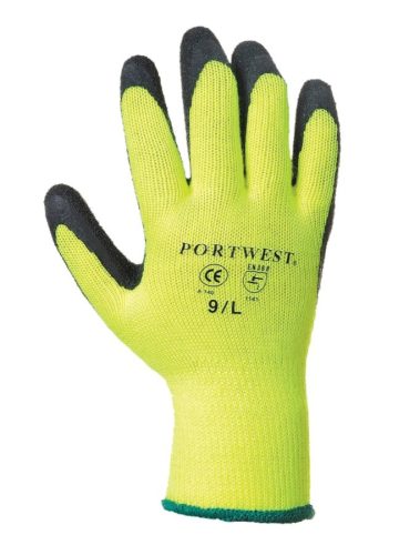 A Thermal mártott latex munkavédelmi kesztyű téli kivitelezésben különösen alkalmas hűtőházi, építőipar, logisztikai, karbantartási munkálatok során a munkavállaló kezének megóvására, a kéz melegen ta