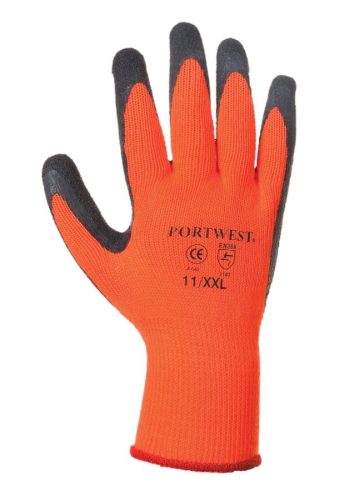 portwest a140 mártott latex kesztyű téli kivitel m narancs fekete