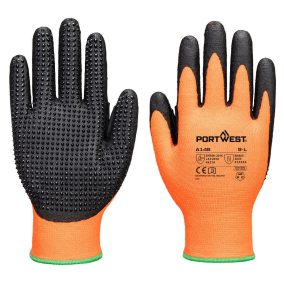 Portwest Grip 13 Nitrile High Dotted Glove XXL Narancssárga/Fekete