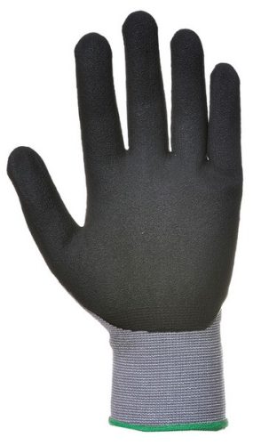 A Dermiflex munkavédelmi kesztyű a nylon és a spendex előnyei mellett a habosított nitrilbevonatnak köszönhetően még biztonságosabb munkavégzést tesz lehetővé.