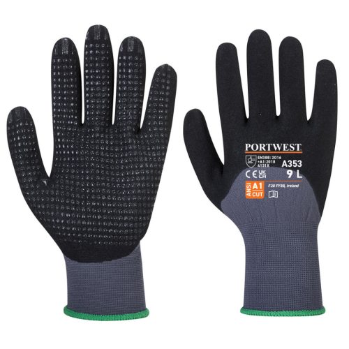 Portwest A353 DermiFlex Ultra Plus védőkesztyű (szürke/fekete, XXL) XXL