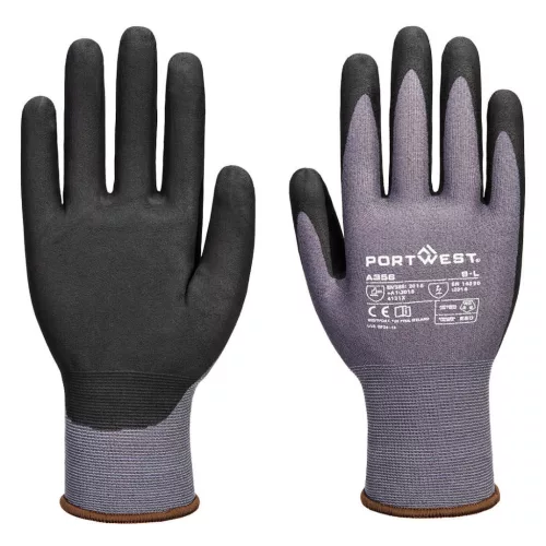 Portwest A356 ESD 15 Nitril Essential Multipack (12 pár) Szürke/Fekete 9/L