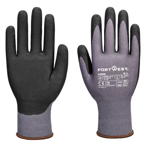 Portwest A356 ESD 15 Nitril Essential Multipack (12 pár) Szürke/Fekete 10/XL
