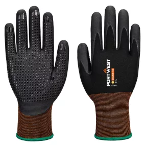 Portwest GP Grip 15 Nitril Mikrohabos pöttyözött kesztyű L Fekete