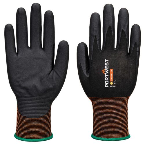 Portwest GP Grip 18 Nitril Mikrohabos kesztyű XXL Fekete