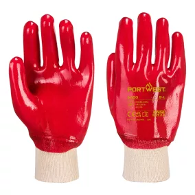 portwest a400 csuklóig mártott pvc kesztyű xl piros
