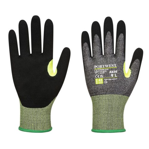 Portwest A650 A650 CT200 VHR15 Nitril hab Cut kesztyű (szürke/fekete, XXL) XXL