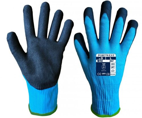 Portwest A667 A667 - Claymore AHR vágásbiztos kesztyű (kék/fekete, 10/XL) 10/XL